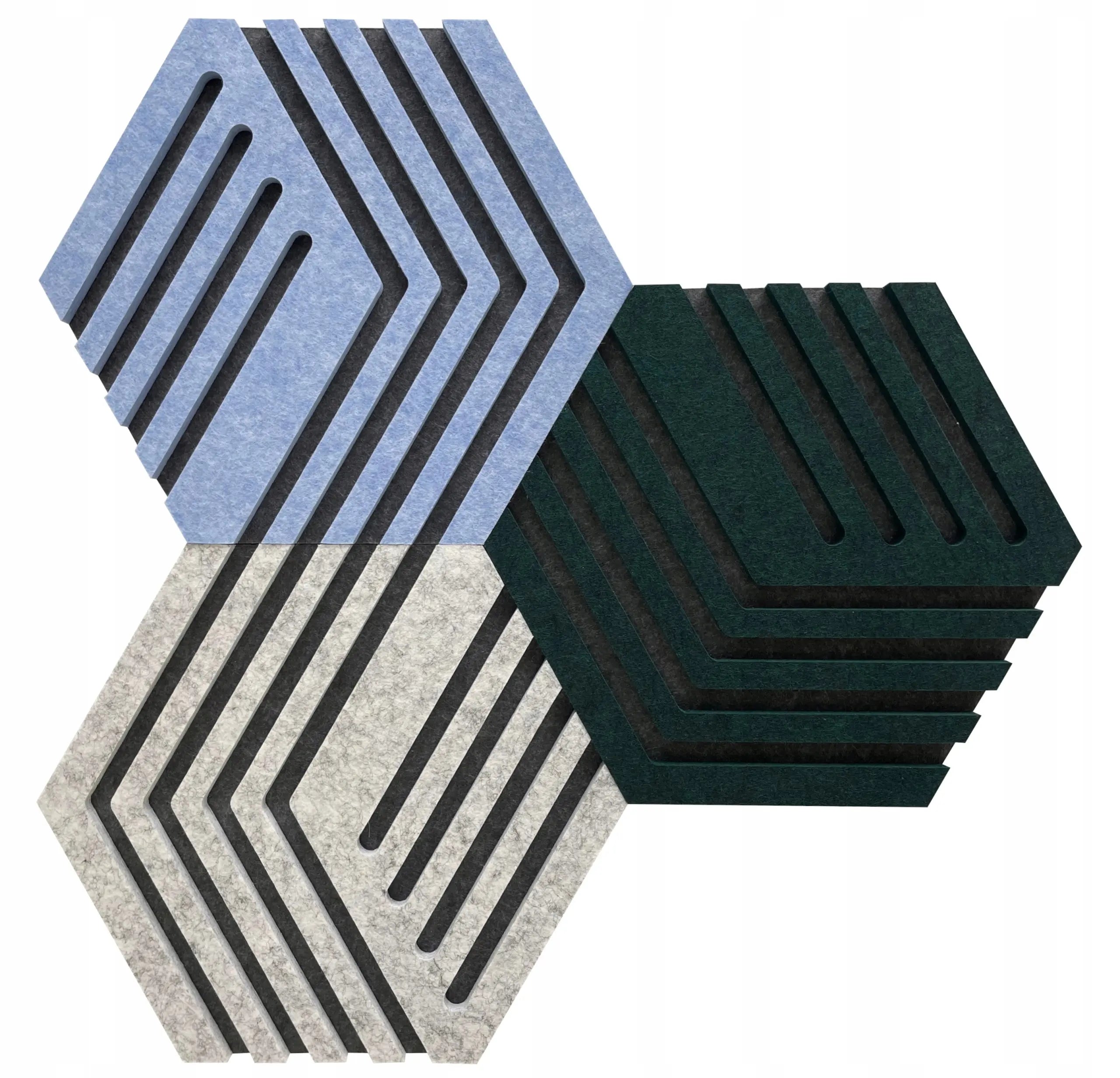 Decorative 3D Felt Wall Tiles DECO1 composition o 3 panels Decormania EU