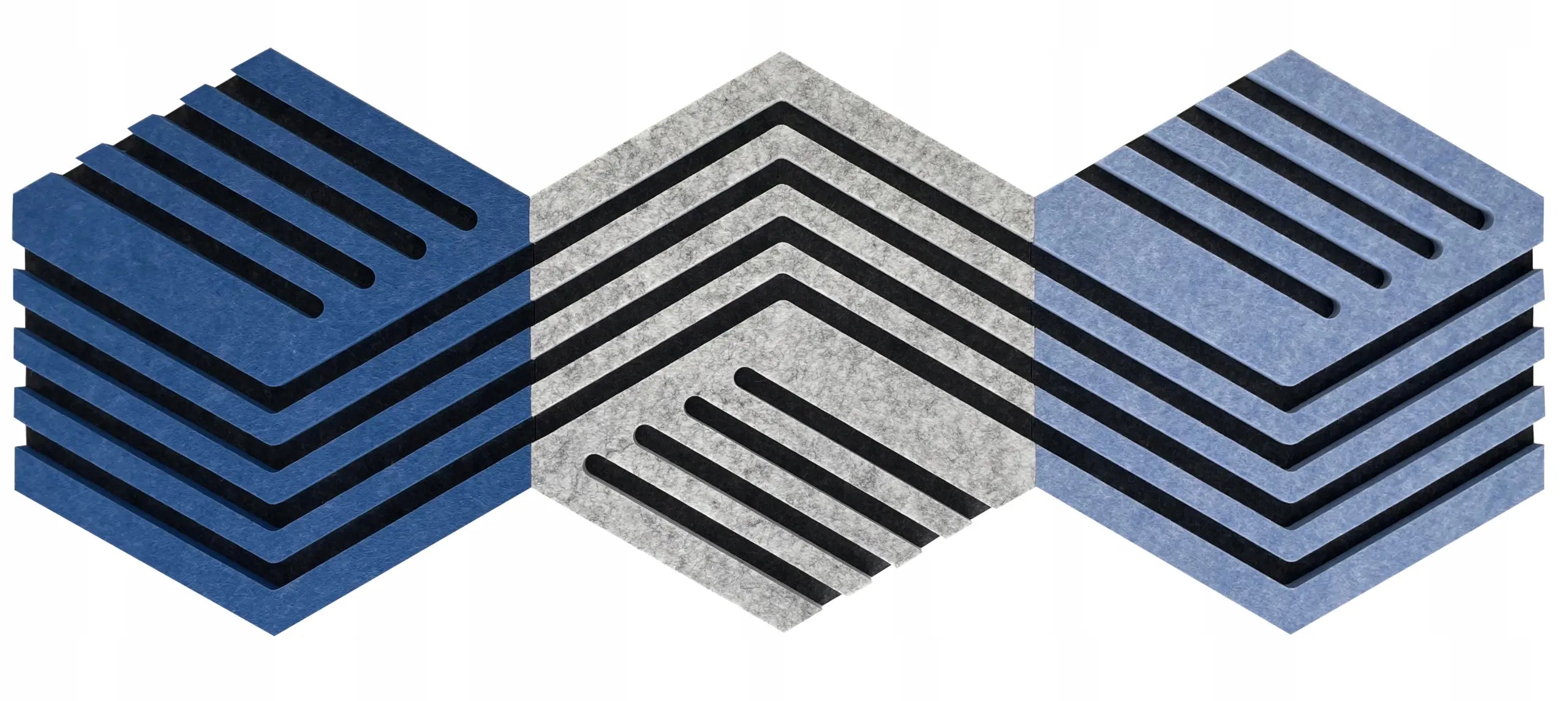 Decorative 3D Felt Wall Tiles DECO1 three colour on white background Decormania EU