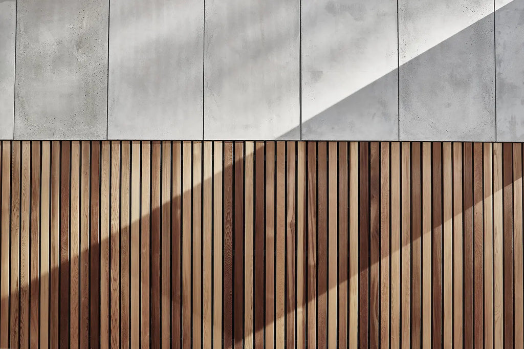 Decorative Industrial Concrete Wall Panels Exterior ANTHRACITE texture of cement and wood DecorMania.eu