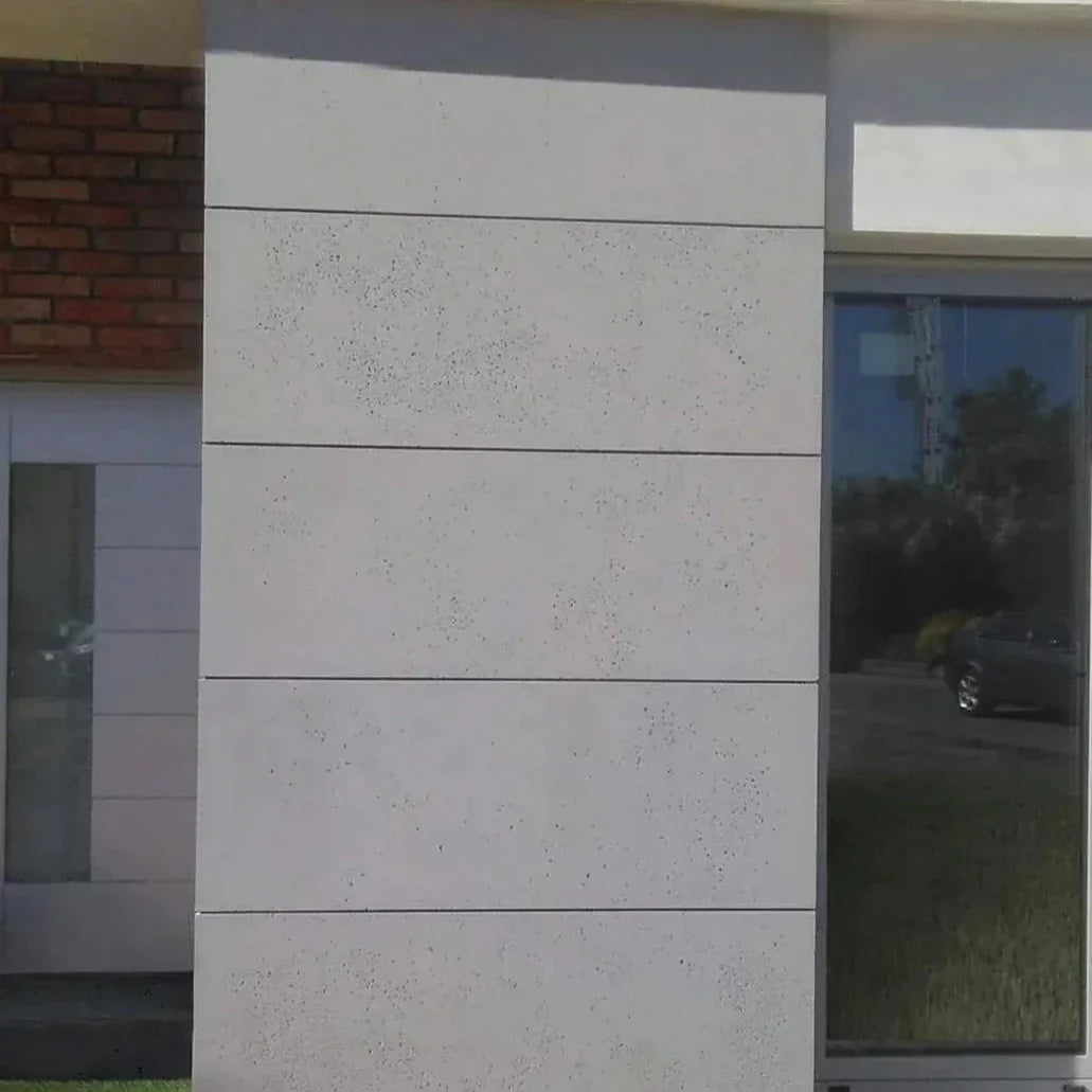 Decorative Industrial Concrete Wall Panels Exterior GREY outside combined with brick and glass DecorMania.eu