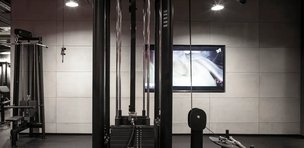 Decorative Industrial Concrete Wall Panels Interior in gym space ANTHRACITE DecorMania.eu