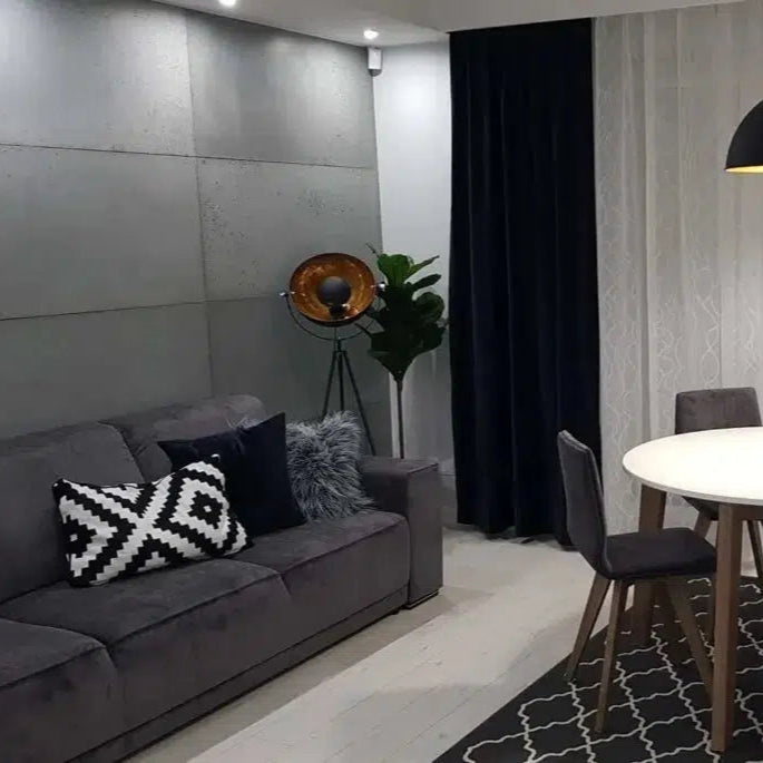 Decorative Industrial Concrete Wall Panels in living room Interior GREY DecorMania.eu