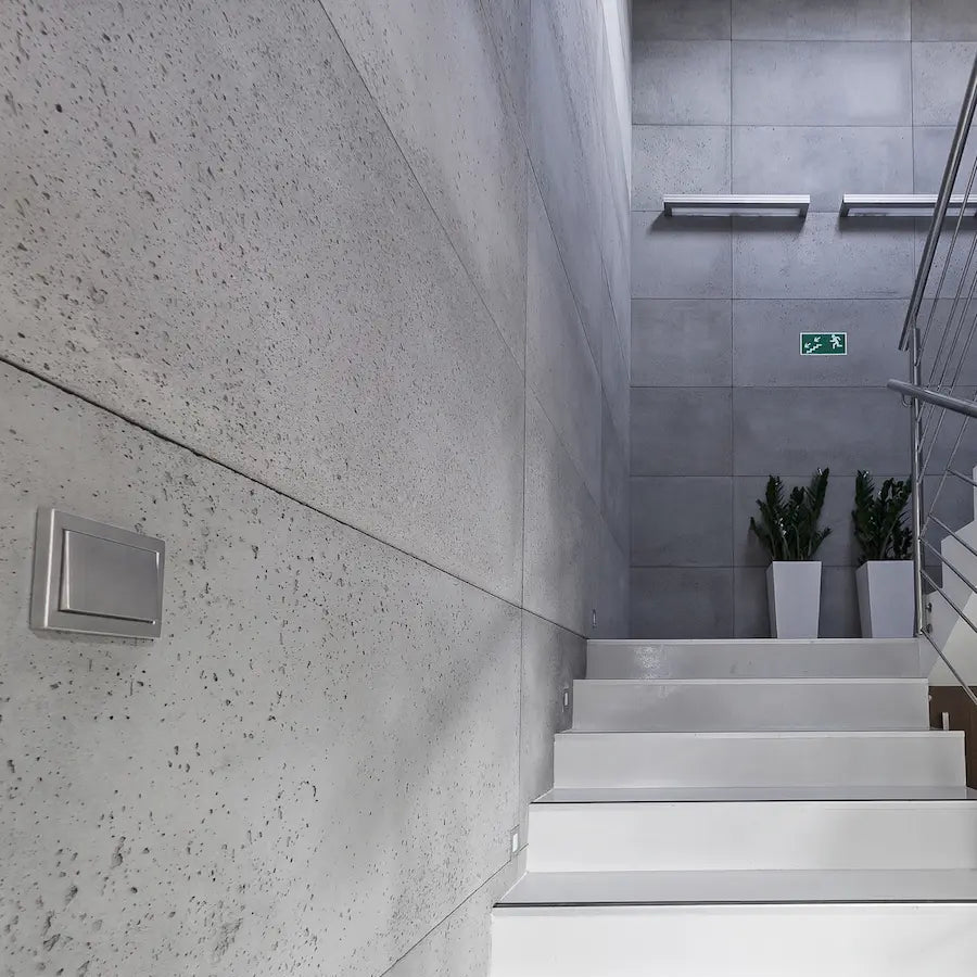 Decorative Industrial Concrete Wall Panels Interior NEUTRAL in the staircase DecorMania.eu