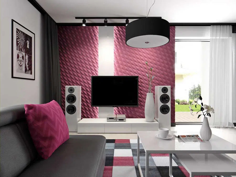 DESERT SANDS Polystyrene Wall Art – 3D Decorative Panels in pink and grey colour interior DecorMania.eu