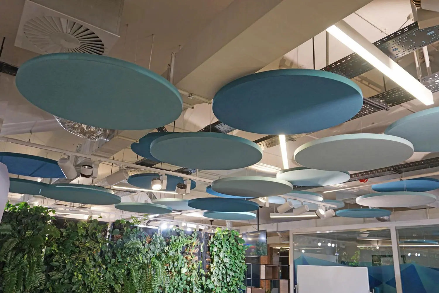 Dot AIR Acoustic Suspended Ceiling Panel blue composition Decormania.eu