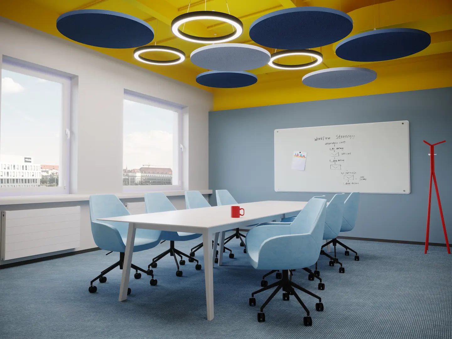 Dot AIR Acoustic Suspended Ceiling Panel in office interior Decormania.eu