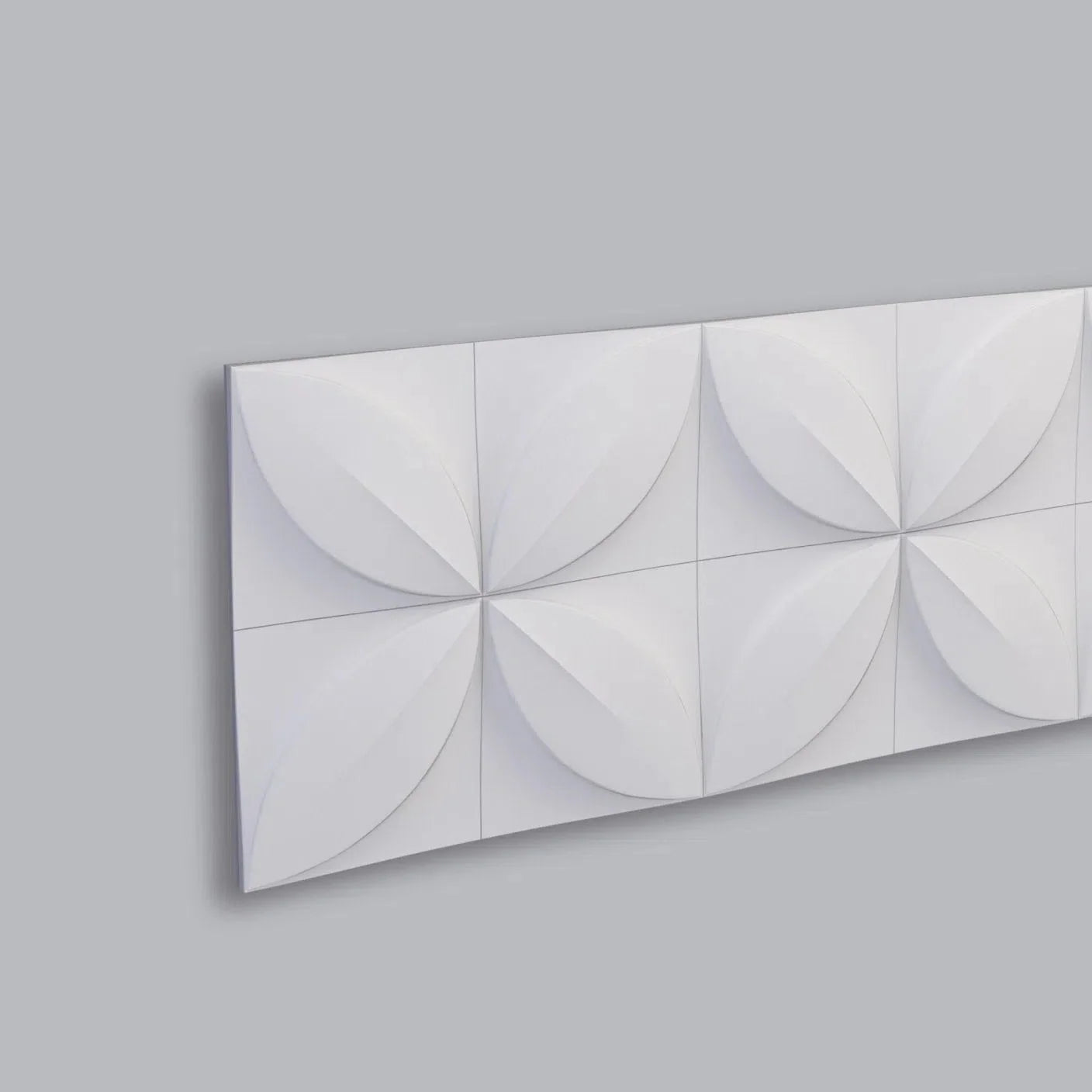 FLOWER 3D Polyurethane Wall Art Panel closeup on light grey interior DecorMania.eu