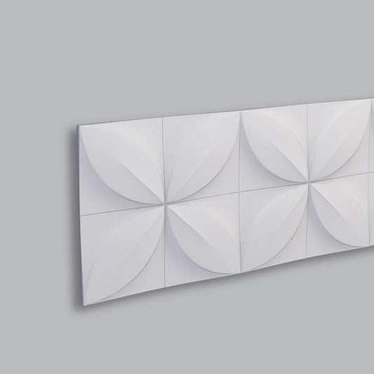 FLOWER 3D Polyurethane Wall Art Panel closeup on light grey interior DecorMania.eu