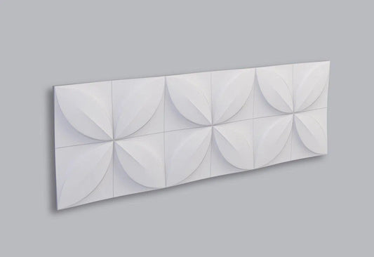 FLOWER 3D Polyurethane Wall Art Panel on light grey background DecorMania.eu