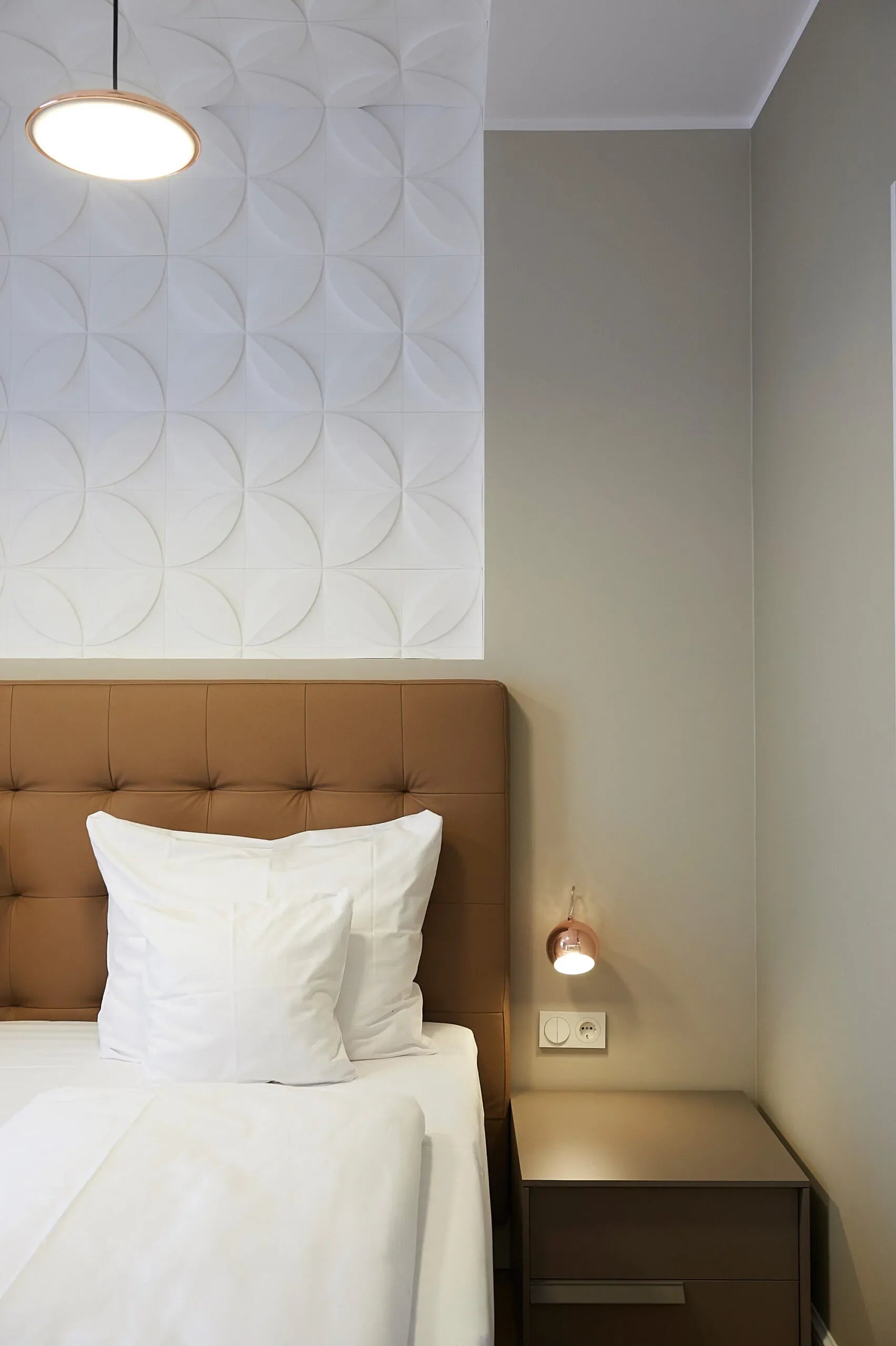 FLOWER 3D Polyurethane Wall Art Panel in bedroom interior DecorMania.eu