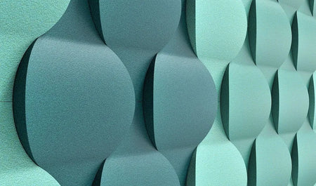 FLOW Acoustic Soft 3D Wall Panel blue composition texture closeup Decormania.eu