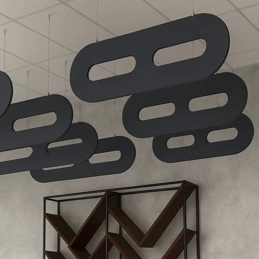 Felt Ceiling Acoustic Baffles - OVAL in modern interior DecorMania EU