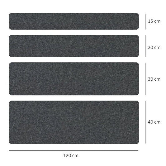 Felt Ceiling Acoustic Baffles - RECTANGLE ROUNDED dimensions on white background Decormania EU