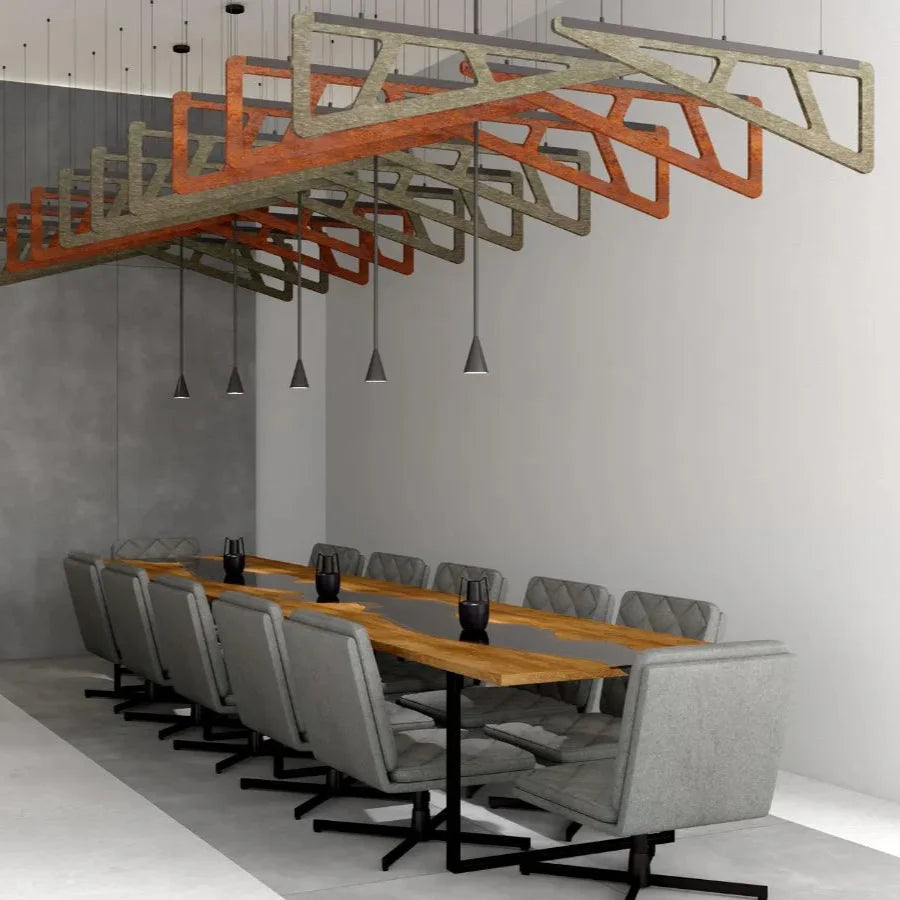 Felt Ceiling Acoustic Baffles - SLANT in conference room interior Decormania EU