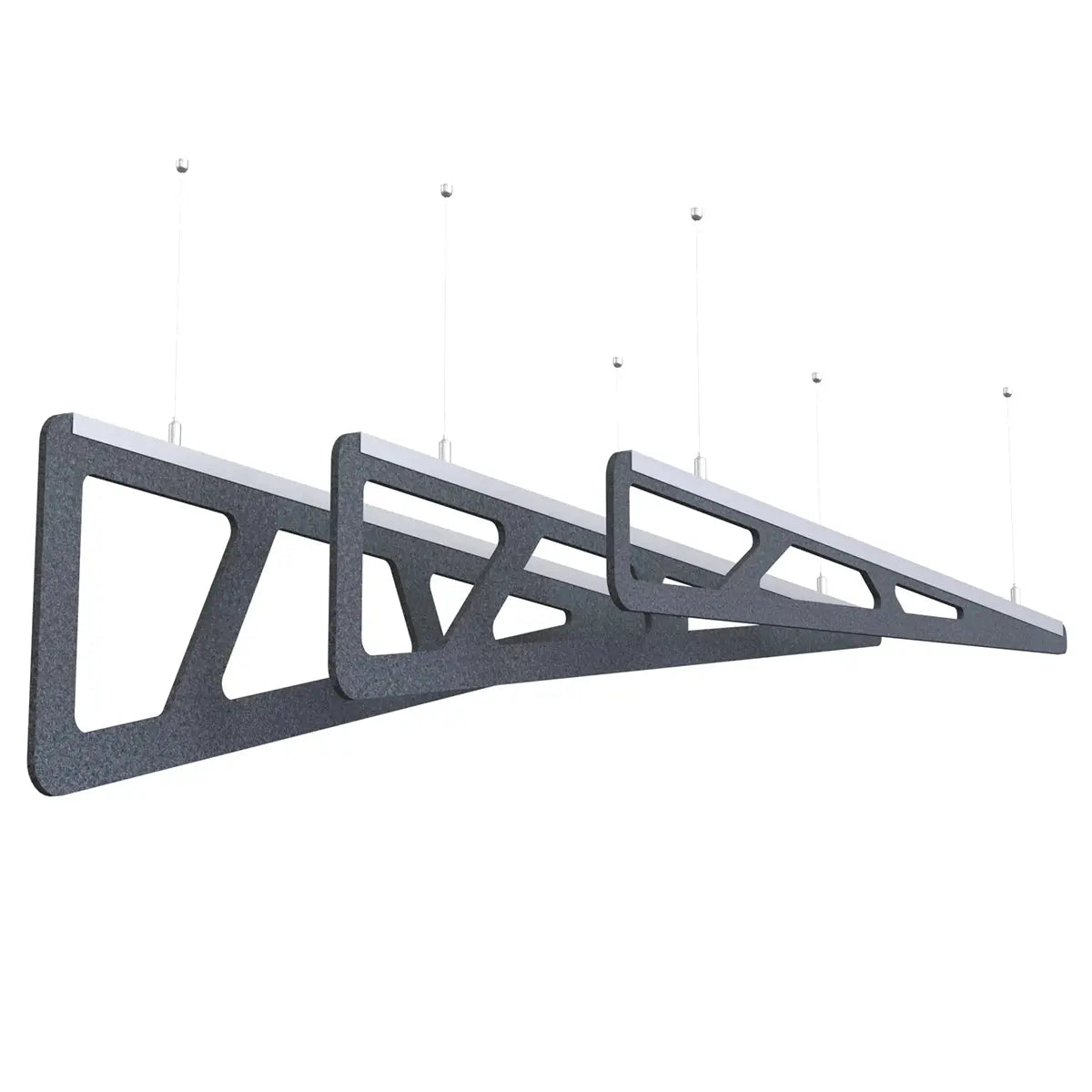 Felt Ceiling Acoustic Baffles - SLANT on white background Decormania EU