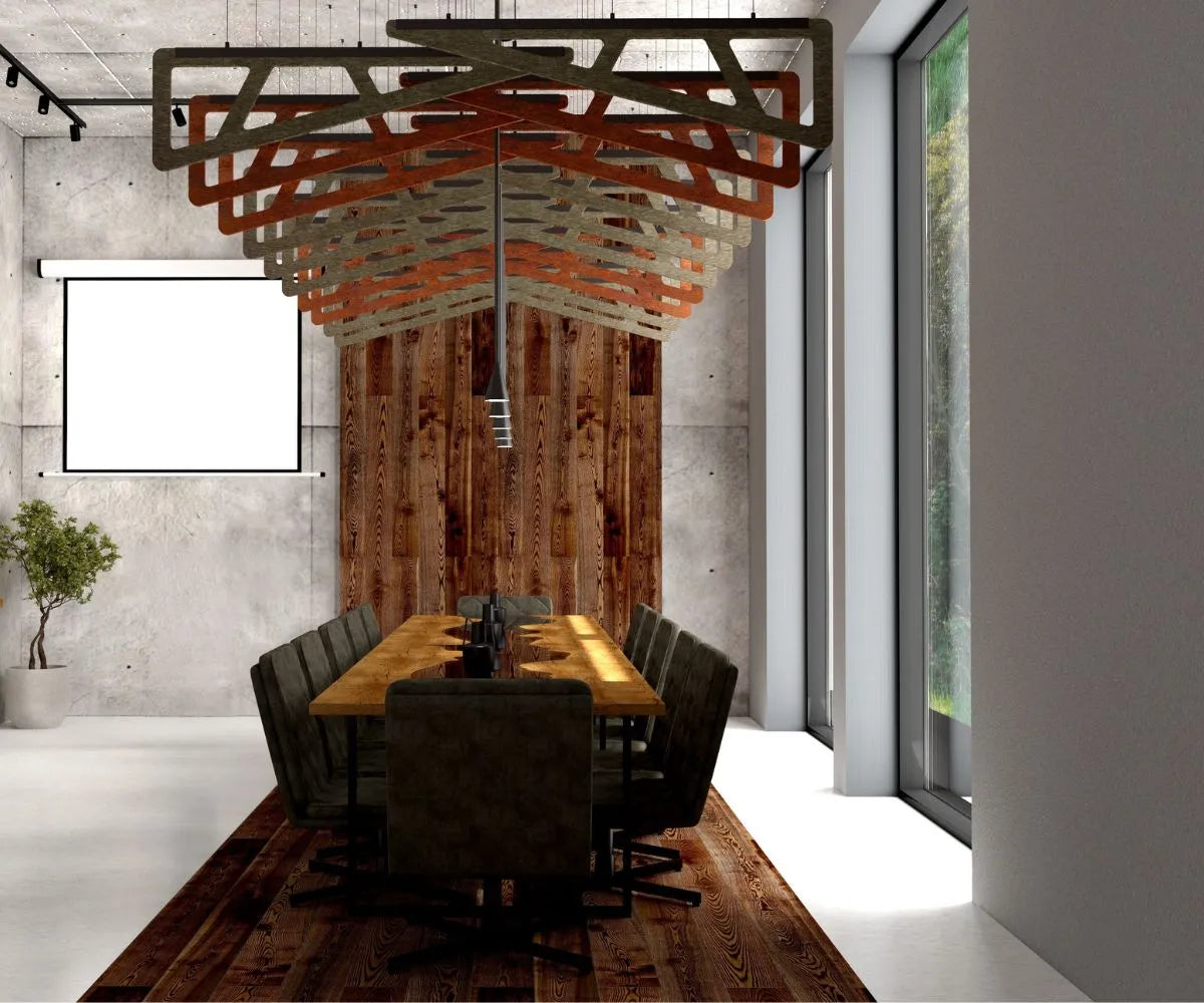 Felt Ceiling Acoustic Baffles - SLANT in conference interior Decormania EU