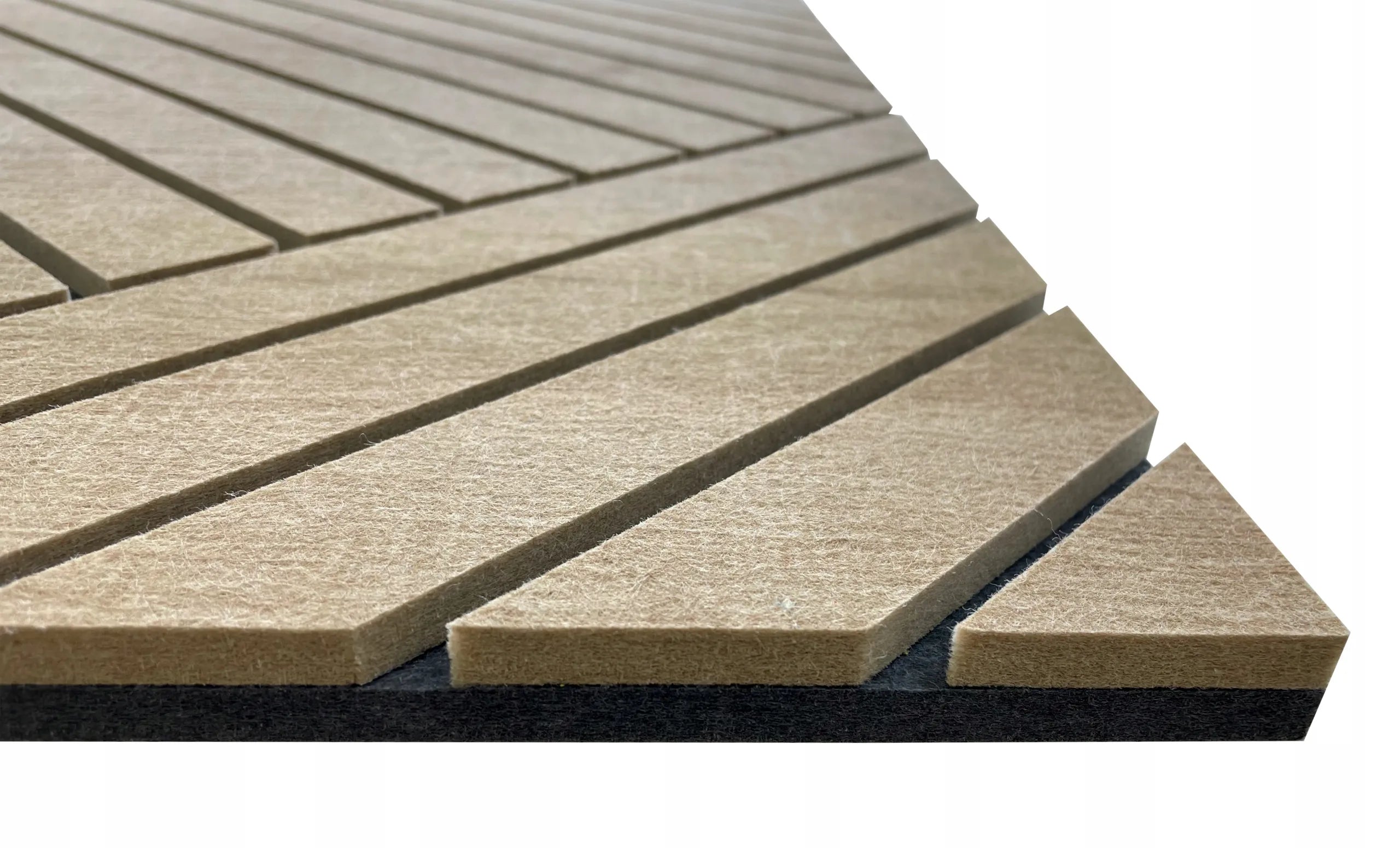 Felt Slatted Acoustic Wall Panels 2 on white background DecorMania EU