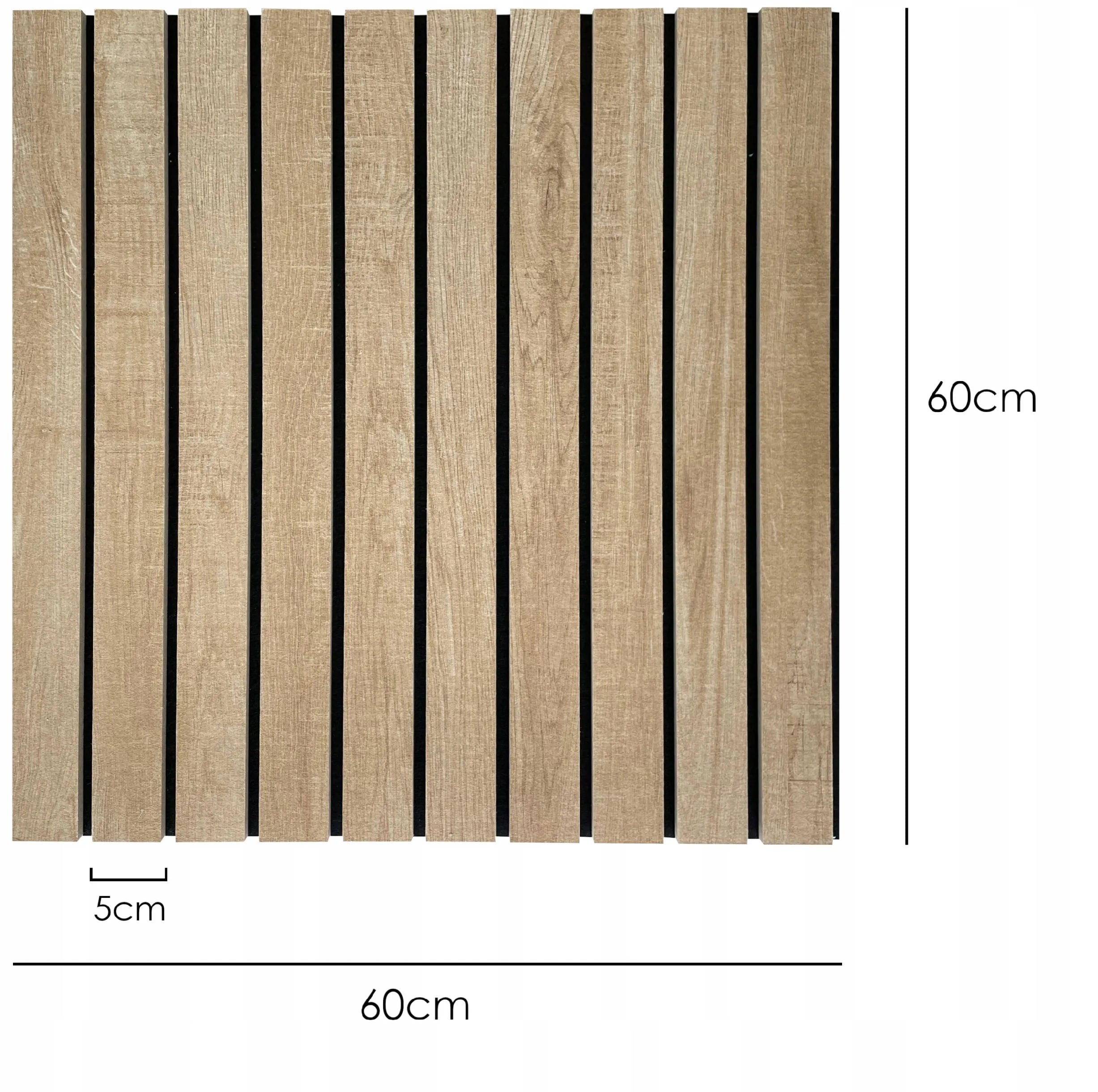 Felt Slatted Acoustic Wall Panels 4 dimensions on white background DecorMania EU