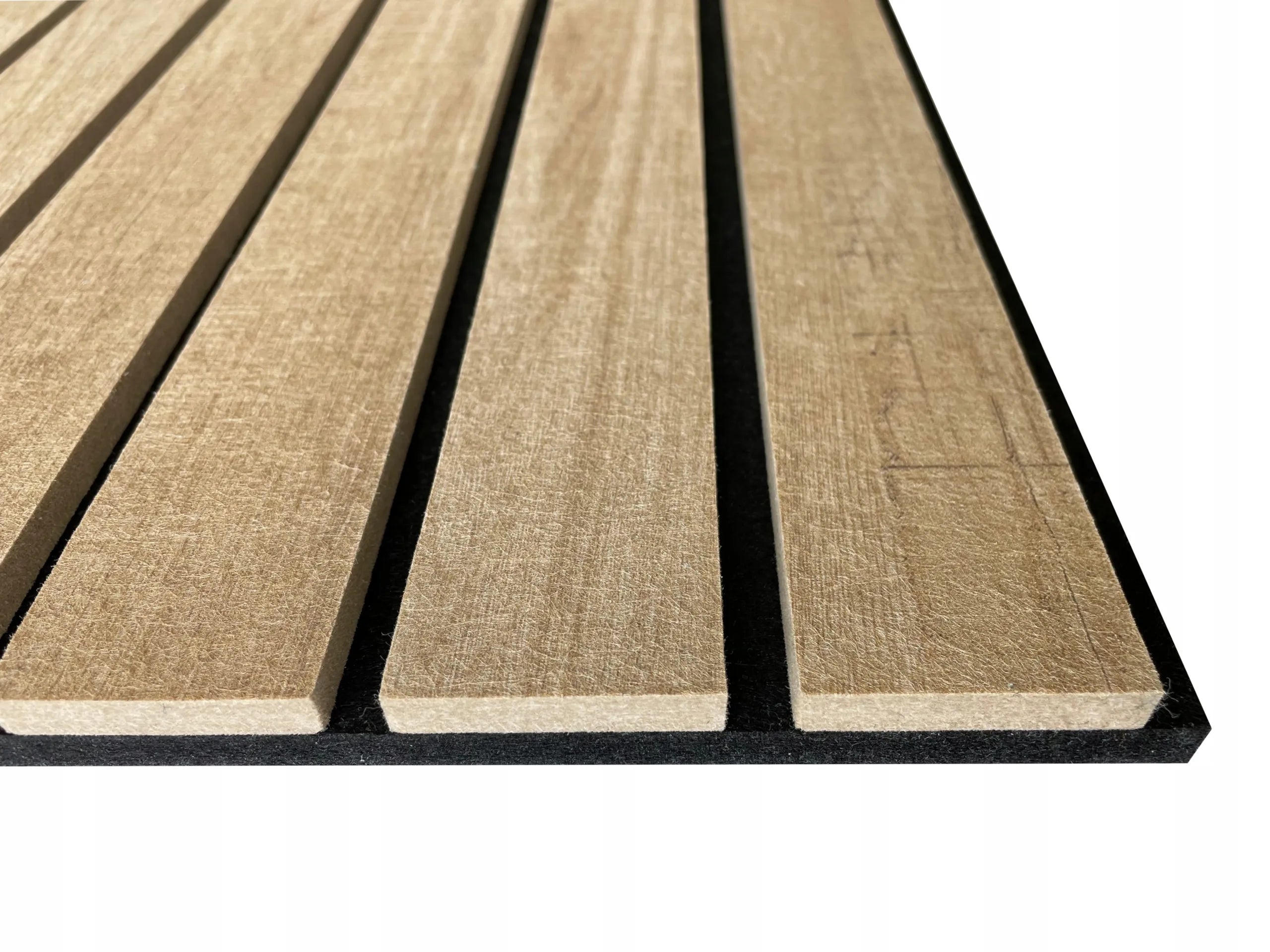 Felt Slatted Acoustic Wall Panels 4 closeup on white background DecorMania UK