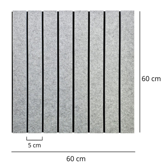 Felt Slatted Acoustic Wall Panels 5 dimensions on white background DecorMania EU
