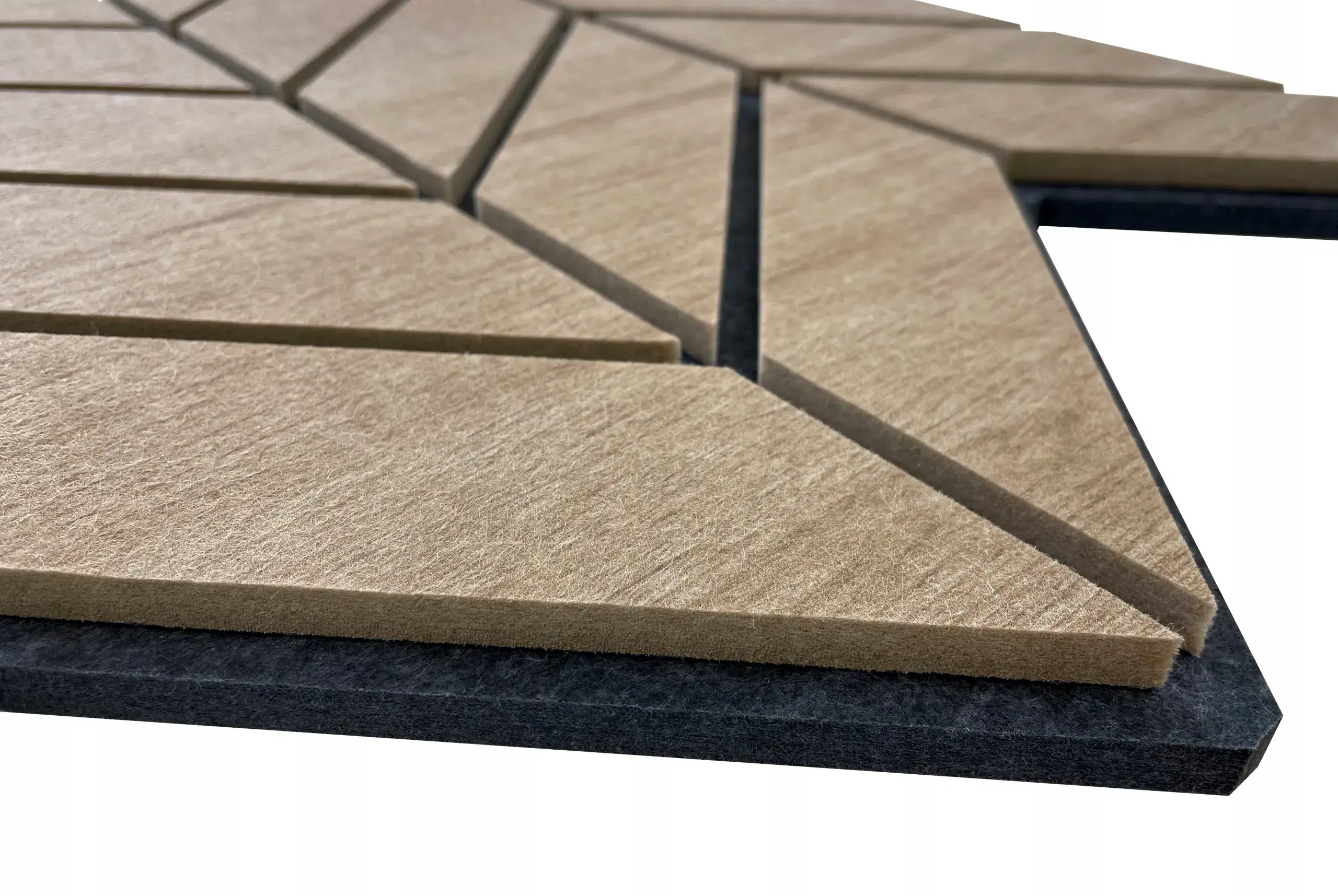 Felt Slatted Acoustic Wall Panels 6 closeup on white background DecorMania EU