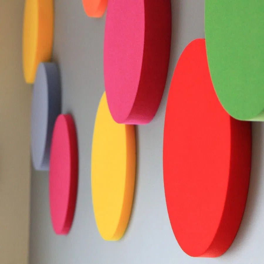 Fluffo Colour Chart Booklet panel composition on grey wall Decormania.eu