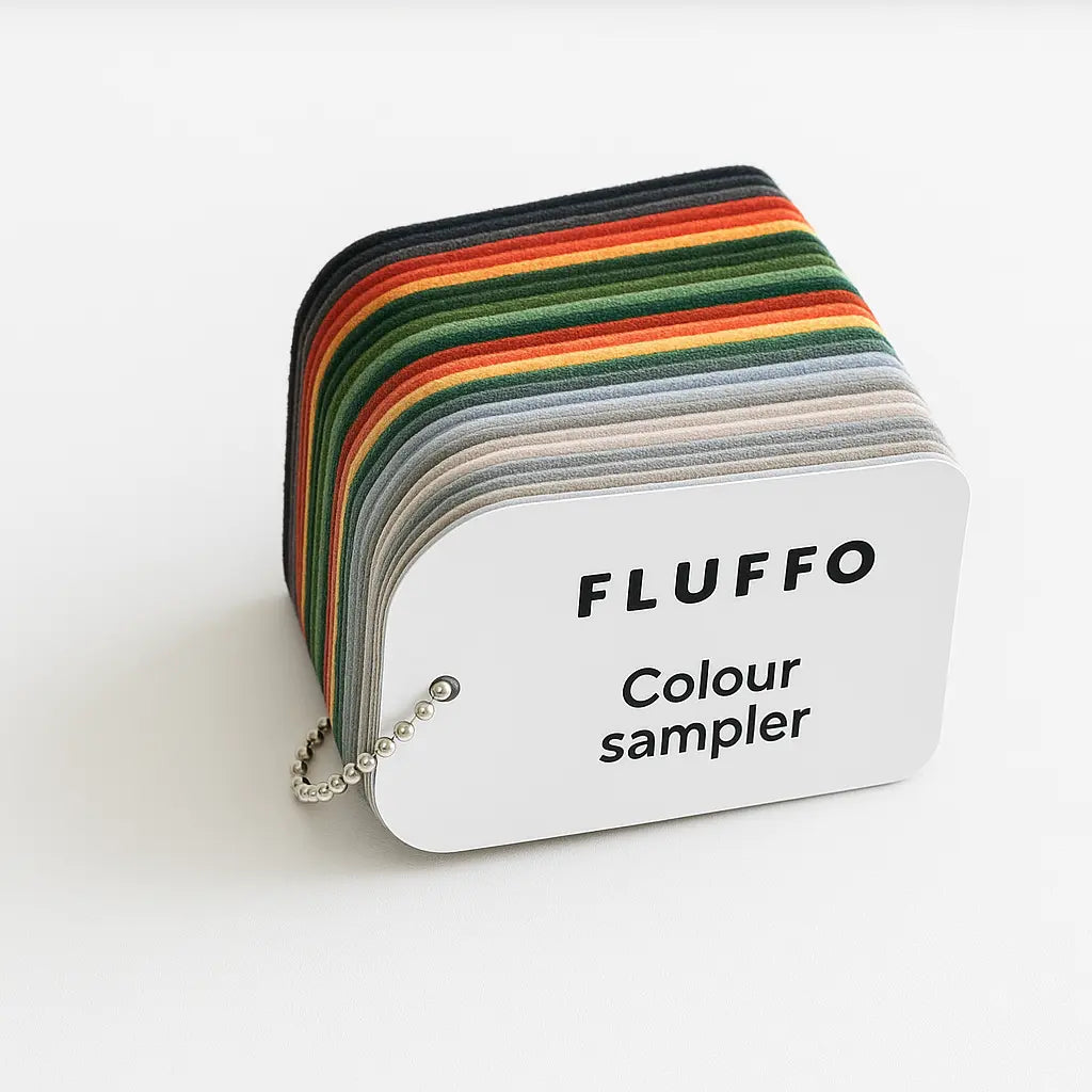 Fluffo Colour Chart Booklet on white background Decormania.eu