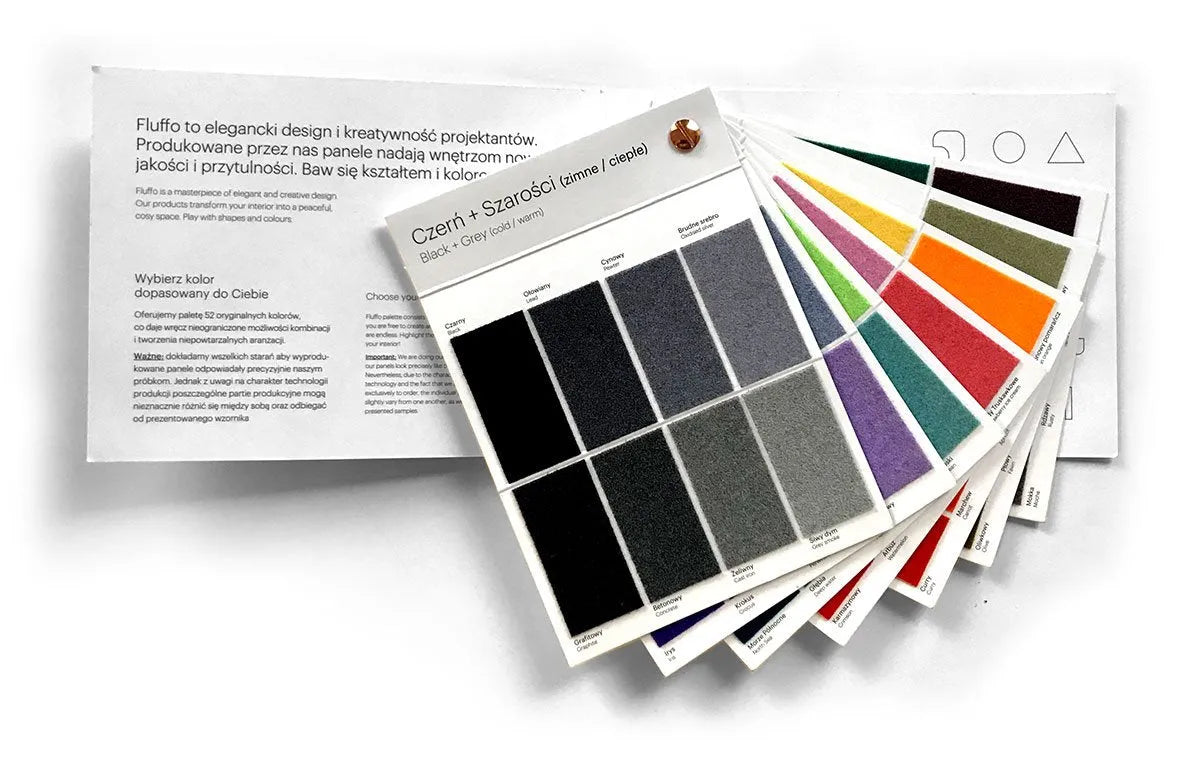 Fluffo Colour Chart Booklet on white background Decormania.eu