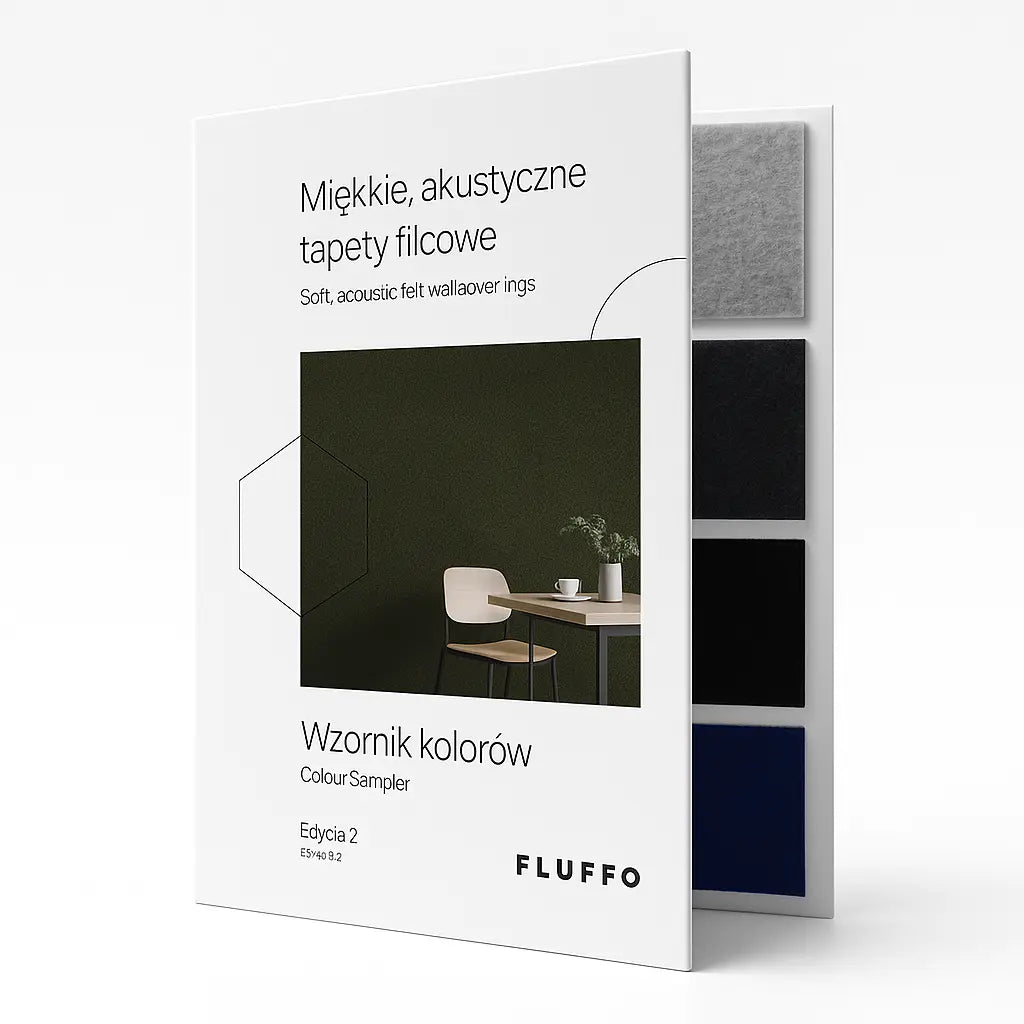 Fluffo Wallpaper Colour Sampler Book on white background Acoustic Wallpaper Swatches Decormania.eu