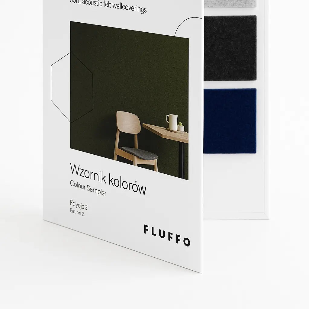 Fluffo Wallpaper Colour Sampler Book on white background Acoustic Wallpaper Swatches Decormania.eu