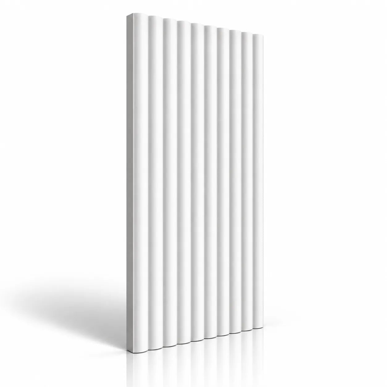 Pannello da parete 3D in gesso Fluted Bamboo 100 cm x 50 cm – Vista prodotto bianco