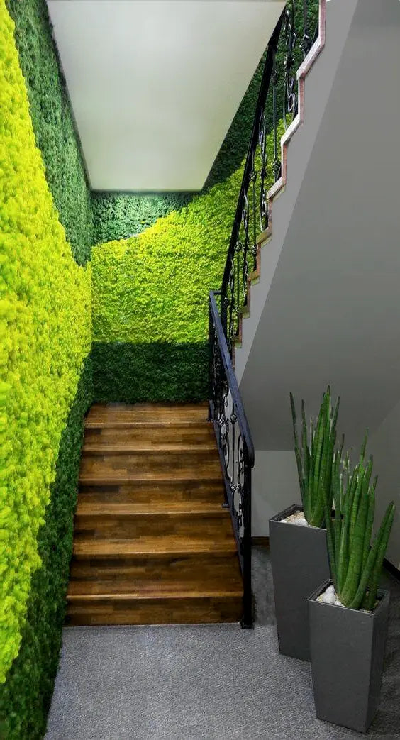 Frameless Reindeer Moss Wall Panels Rectangle staircase wall DecorMania.eu