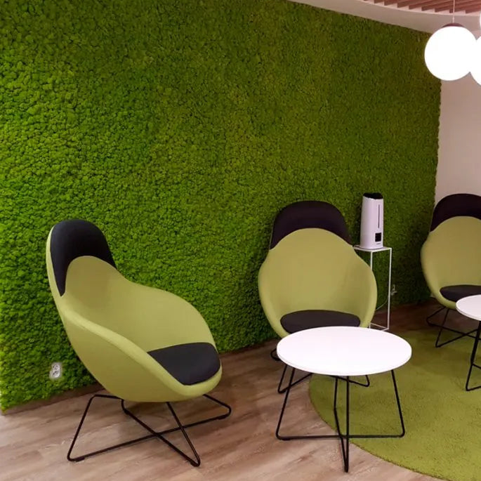 Frameless Reindeer Moss Wall Panels Square in modern interior DecorMania.eu