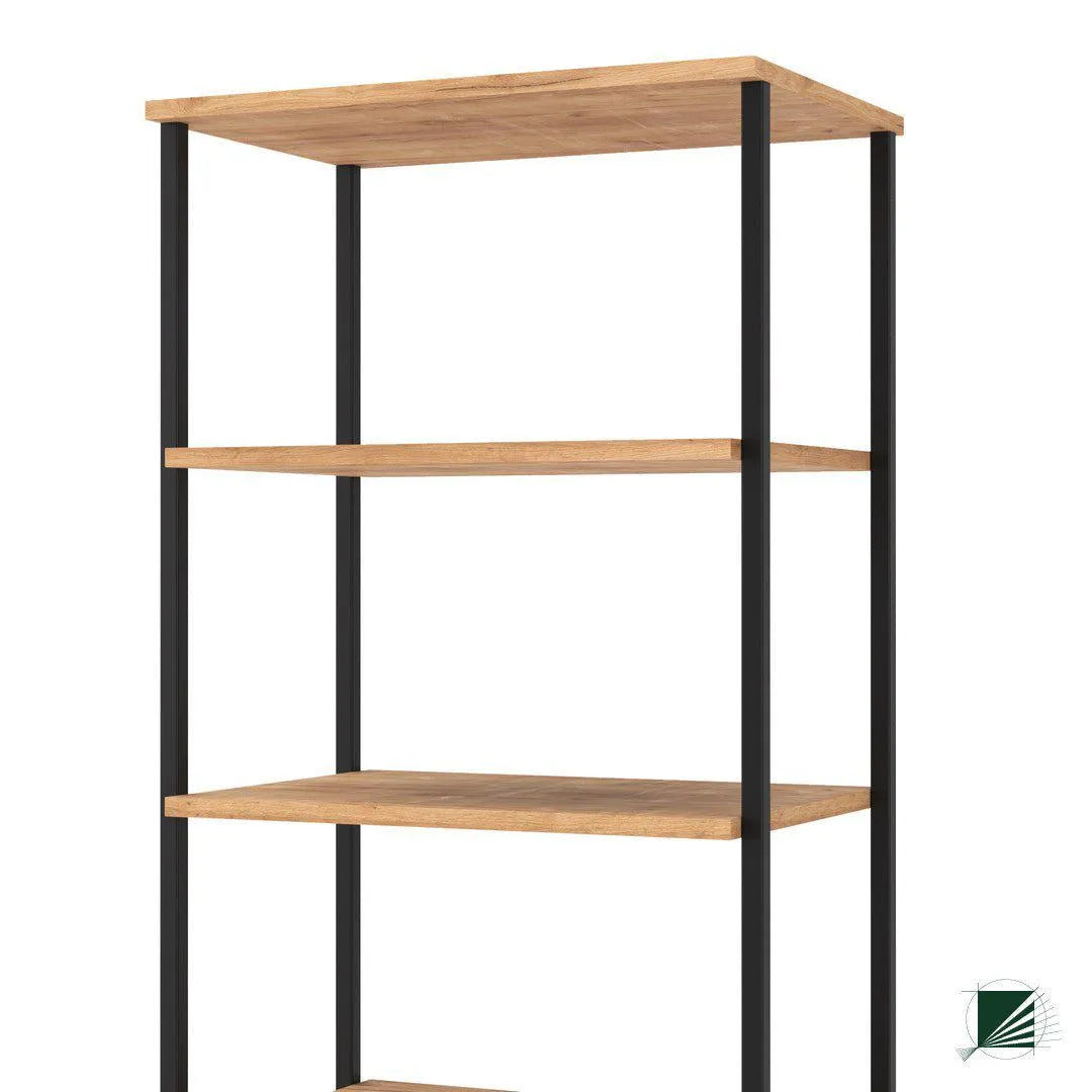 Bookstand LOFT Oak Black closeup on white backgroundDecorMania.eu