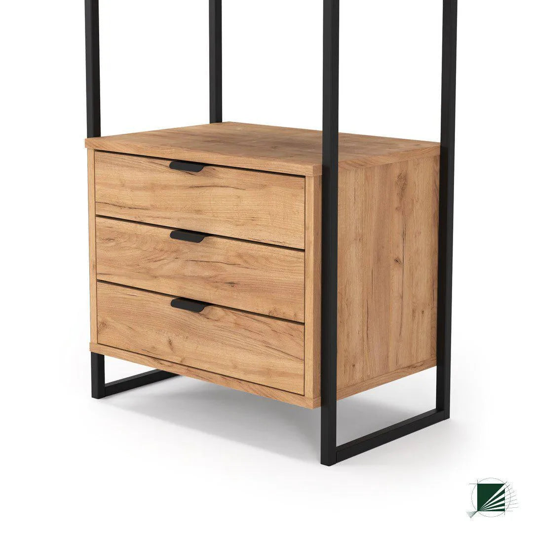 Bookstand LOFT Oak Black closeup n white background DecorMania.eu
