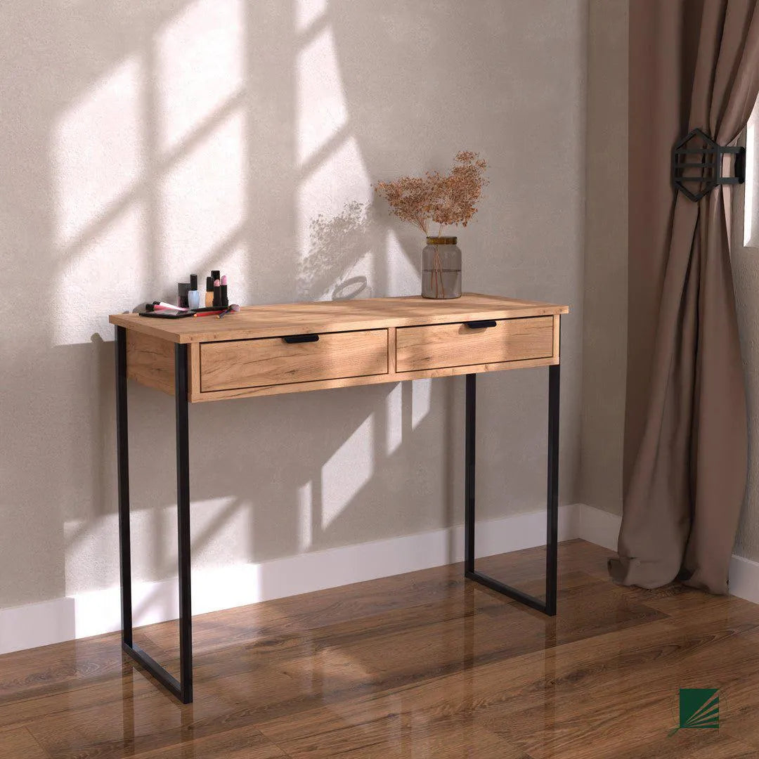 Dressing Table LOFT Oak Black in cozy interior DecorMania.eu