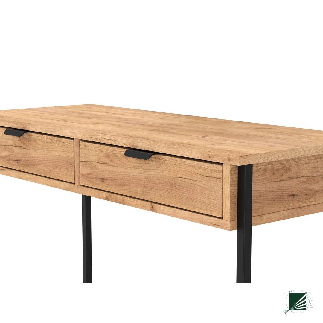 Dressing Table LOFT Oak Black closeup on white background DecorMania.eu