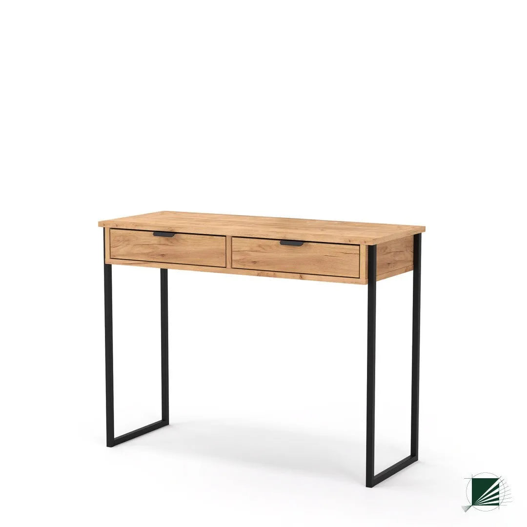 Dressing Table LOFT Oak Black on white background DecorMania.eu