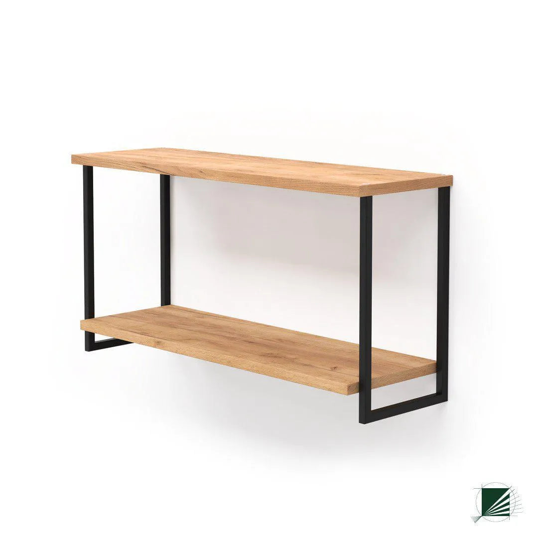 Shelf LOFT Oak Black on white background DecorMania.eu