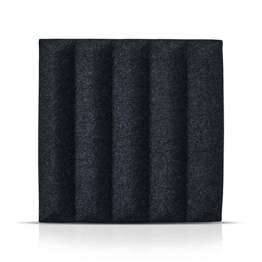 GROVE Acoustic 3D Felt Wall Panels BLACK on white background Decormania.eu