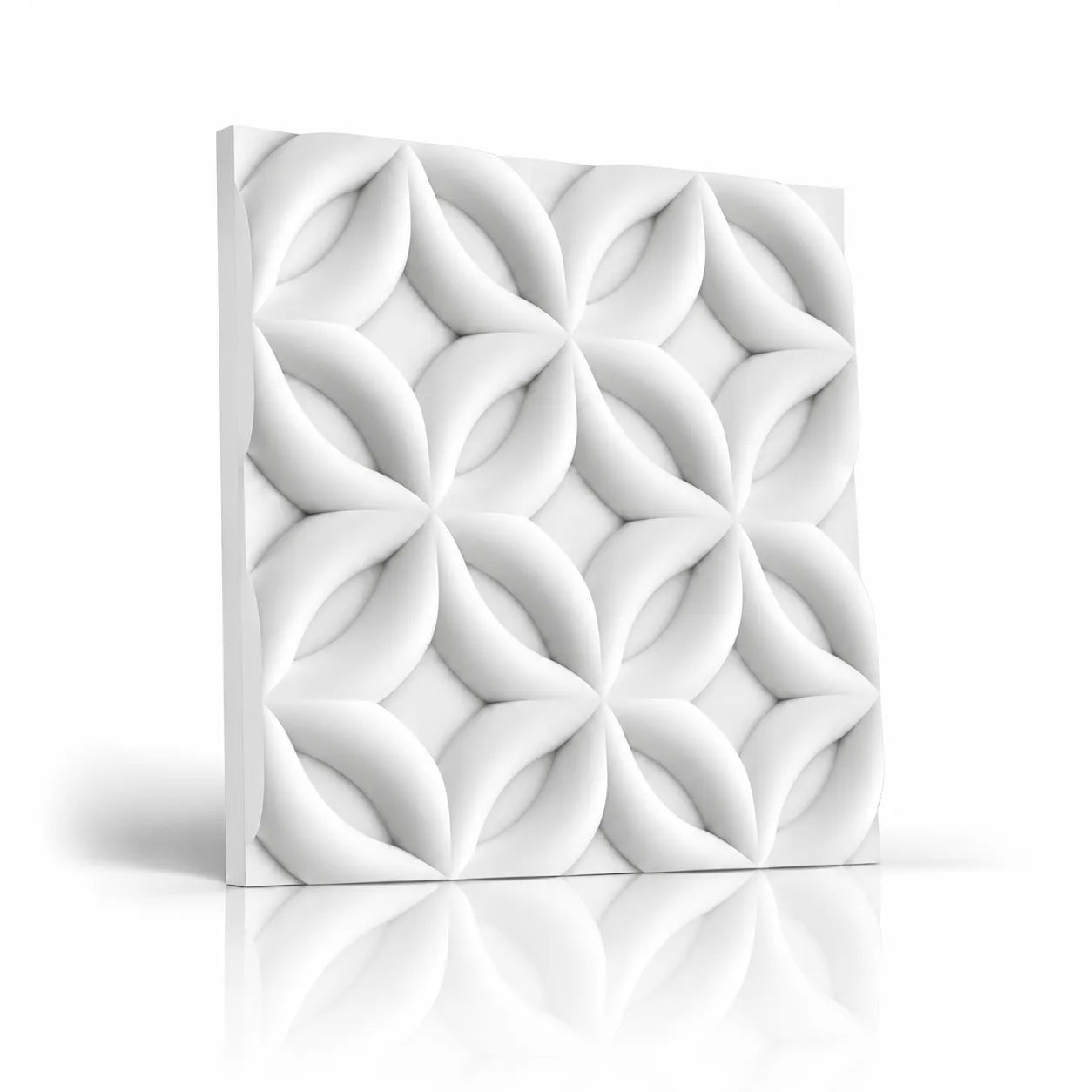 Weißes 3D-Gips-Wandpaneel Grecian 50 x 50 cm