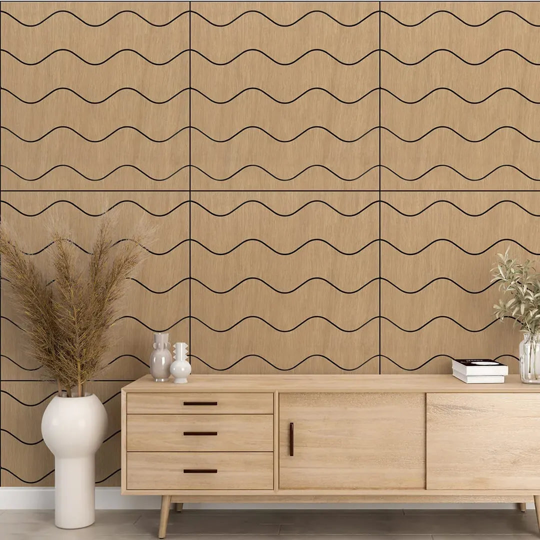 Modern GrooveCraft Milled Acoustic Wall Panels MDF – Model 8 feature wall Decormania EU