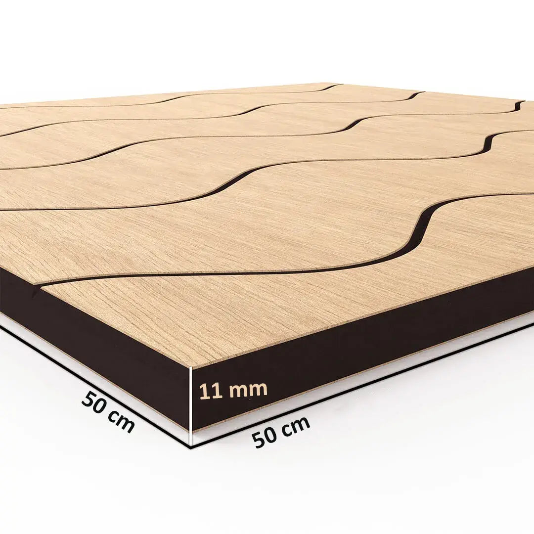 Modern GrooveCraft Milled Acoustic Wall Panels MDF – Model 8 on white background Decormania EU