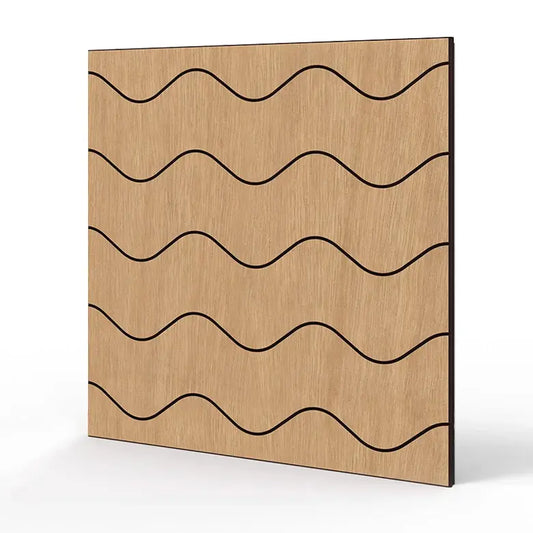Modern GrooveCraft Milled Acoustic Wall Panels MDF – Model 8 on white background Decormania EU