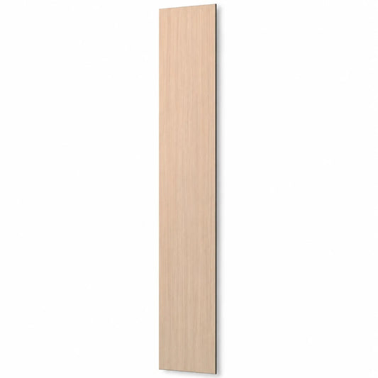 Tall light oak veneered MDF wall panel displayed vertically with a subtle shadow on a white background