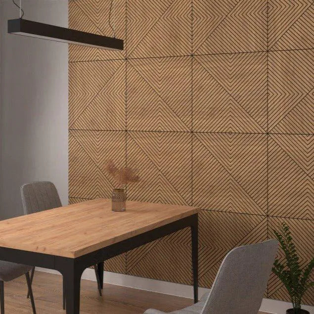 GrooveCraft Milled Acoustic Wall Panels MDF dining room interior 2 Decormania.eu