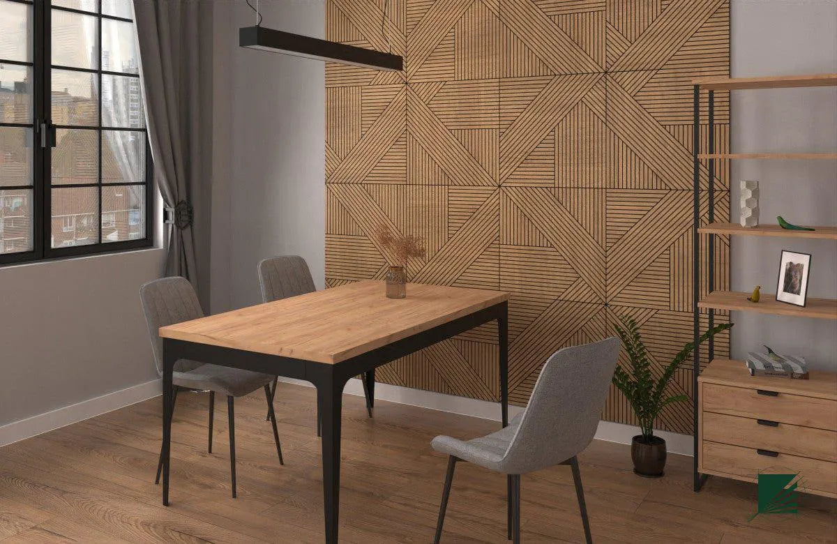 GrooveCraft Milled Acoustic Wall Panels MDF in dining room interior 4 Decormania.eu