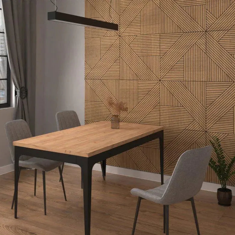 GrooveCraft Milled Acoustic Wall Panels MDF in dining room interior 4 Decormania.eu