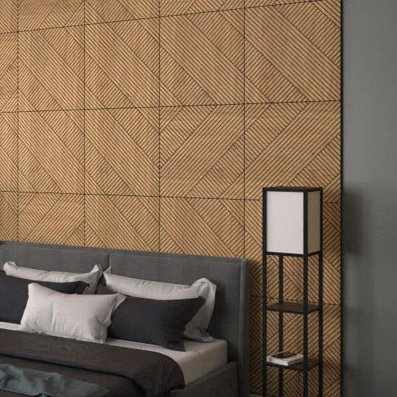 GrooveCraft Milled Acoustic Wall Panels MDF in bedroom interior 7 Decormania.eu