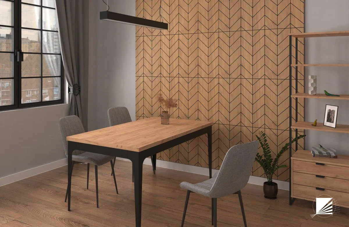 GrooveCraft Milled Acoustic Wall Panels MDF in dining room interior 7 Decormania.eu